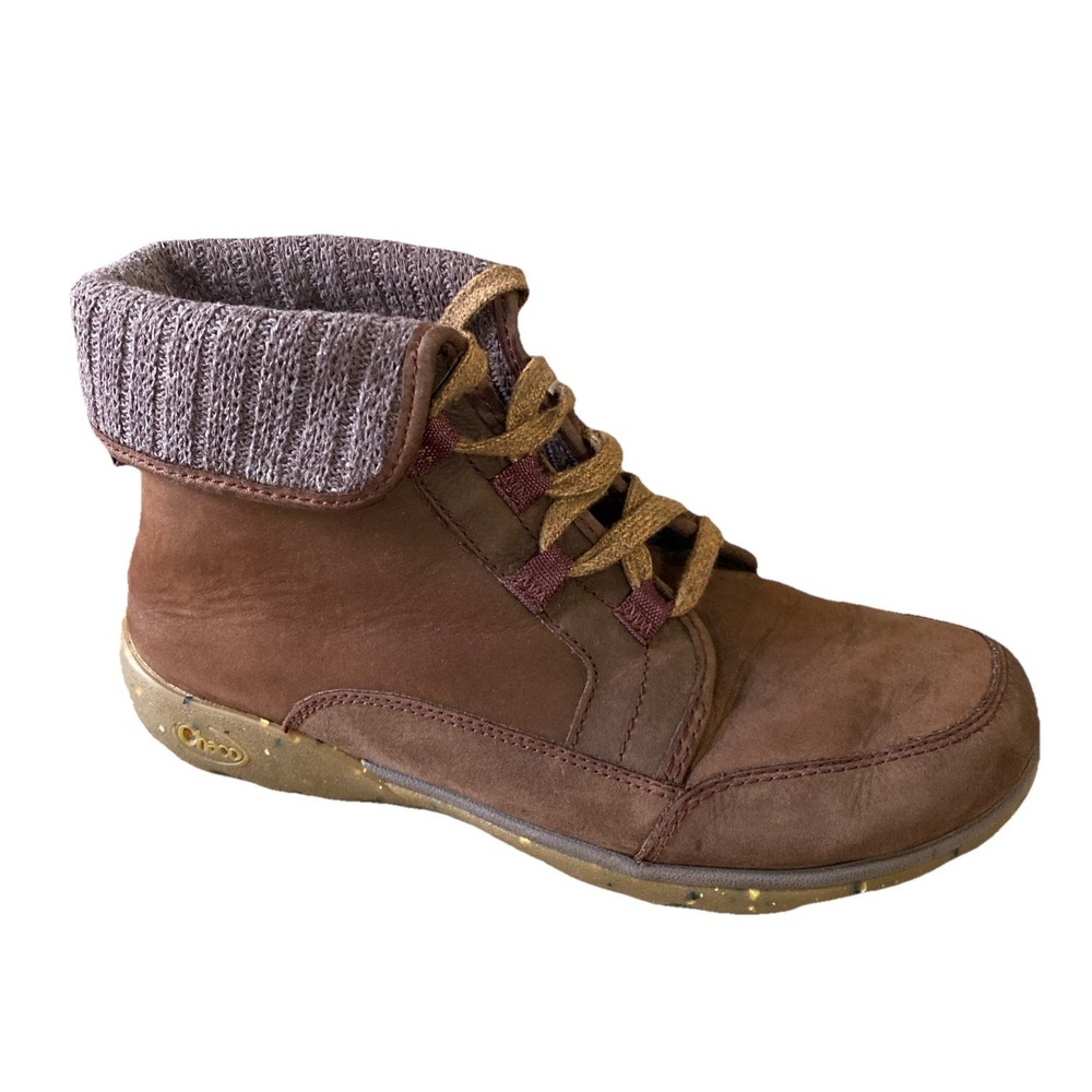 Chaco‎ Barbary Hiking Ankle Boot Women's Sz 8.5 Fold Over Outdoor Mahogany